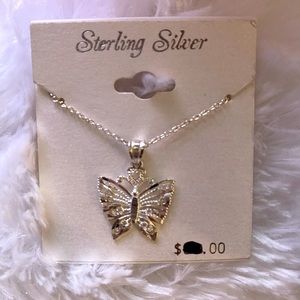 Butterfly necklace sterling silver
